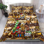 Hawks Football Merry Christmas Bedding Set Indigenous Australian Art