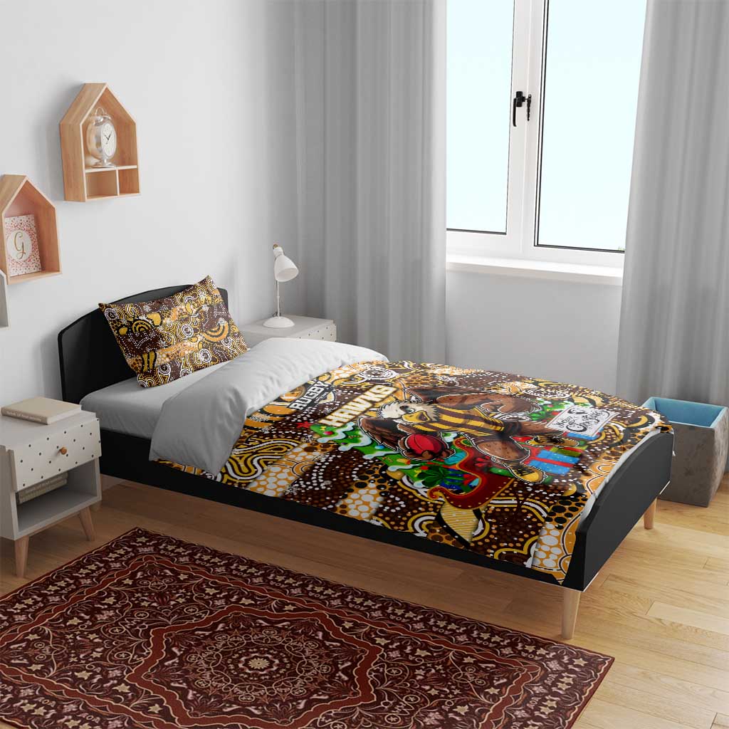 Hawks Football Merry Christmas Bedding Set Indigenous Australian Art