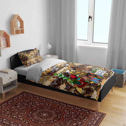 Hawks Football Merry Christmas Bedding Set Indigenous Australian Art