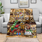 Hawks Football Merry Christmas Blanket Indigenous Australian Art