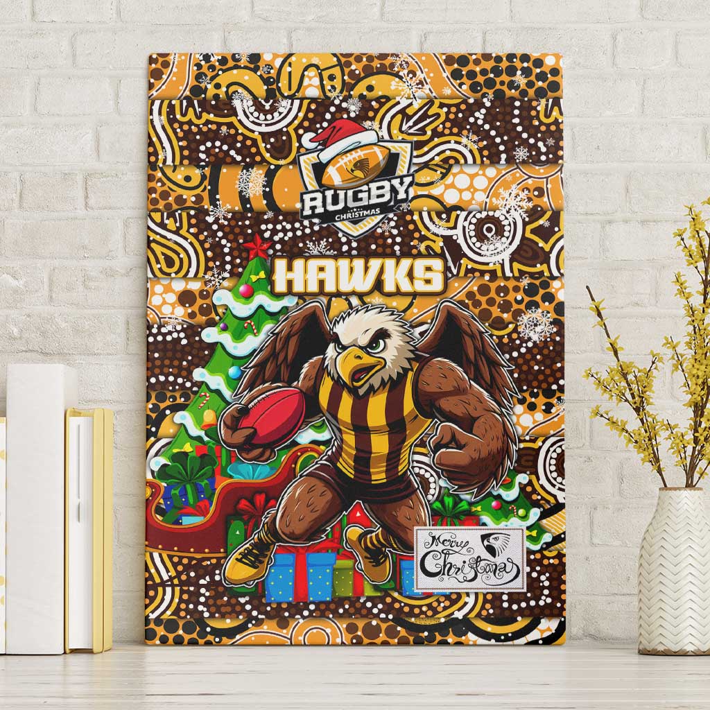 Hawks Football Merry Christmas Canvas Wall Art Indigenous Australian Art