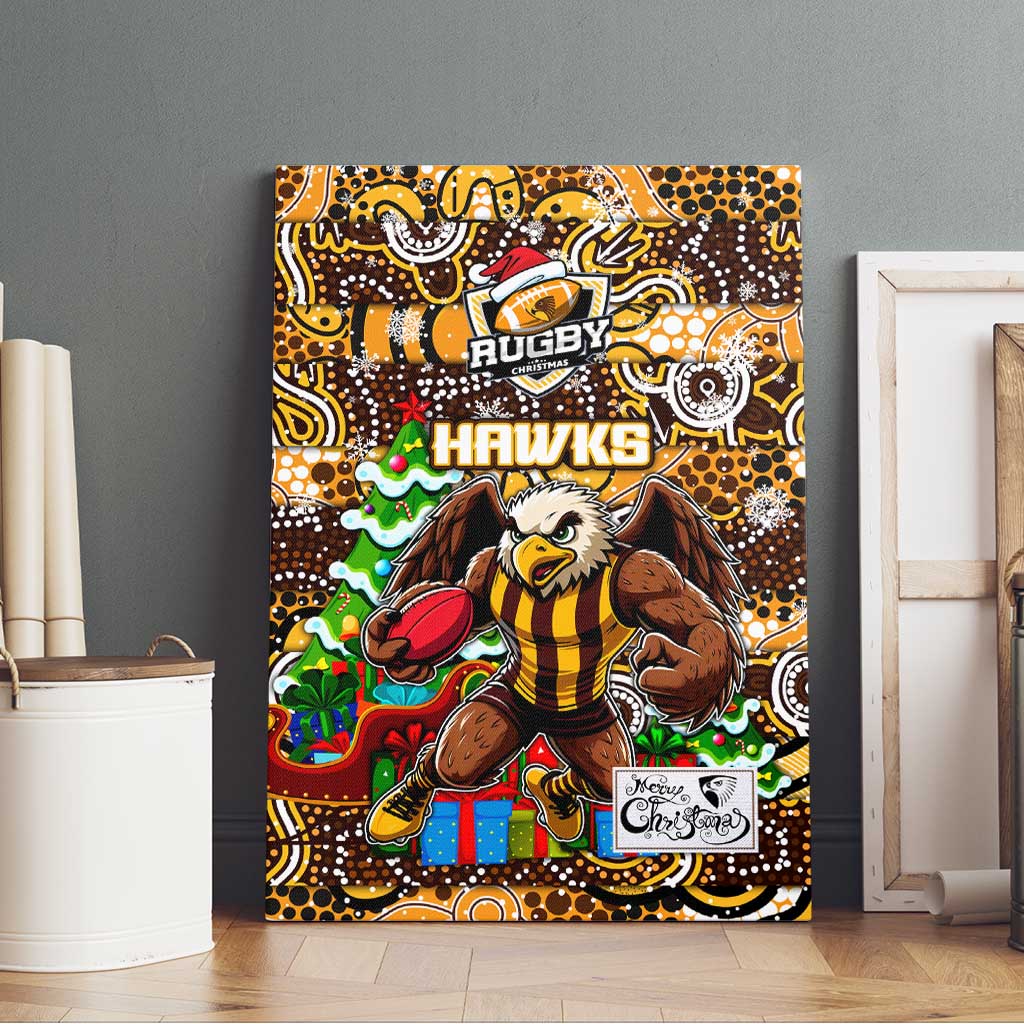 Hawks Football Merry Christmas Canvas Wall Art Indigenous Australian Art