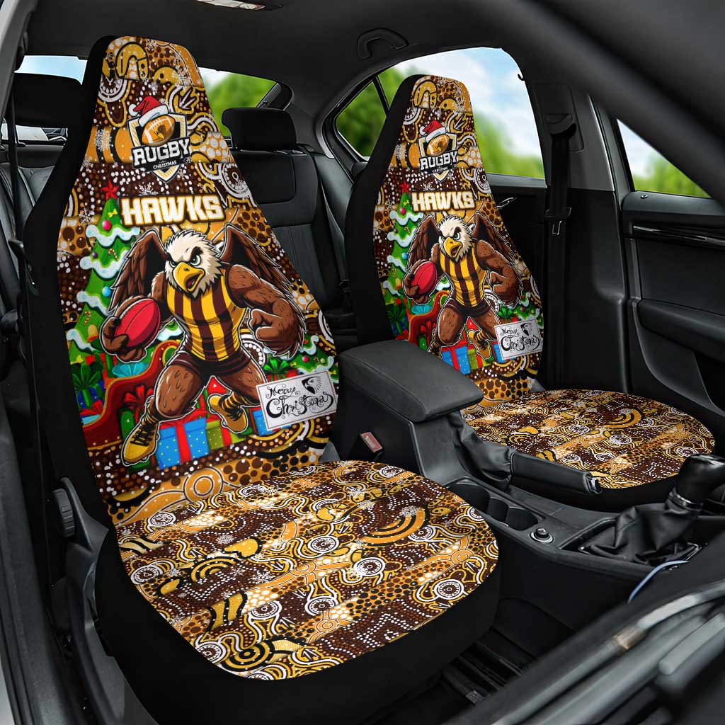 Hawks Football Merry Christmas Car Seat Cover Indigenous Australian Art