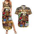 Custom Hawks Rugby Merry Christmas Couples Matching Summer Maxi Dress and Hawaiian Shirt Indigenous Australian Art