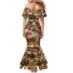 Custom Hawks Rugby Merry Christmas Family Matching Mermaid Dress and Hawaiian Shirt Indigenous Australian Art