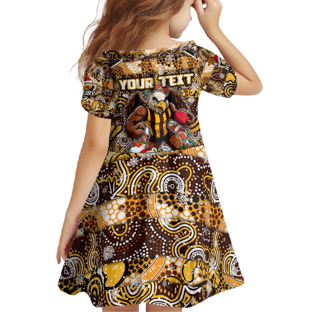 Custom Hawks Rugby Merry Christmas Family Matching Off Shoulder Maxi Dress and Hawaiian Shirt Indigenous Australian Art