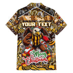 Custom Hawks Rugby Merry Christmas Family Matching Tank Maxi Dress and Hawaiian Shirt Indigenous Australian Art