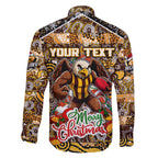 Custom Hawks Rugby Merry Christmas Family Matching Tank Maxi Dress and Hawaiian Shirt Indigenous Australian Art