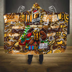 Hawks Football Merry Christmas Hooded Blanket Indigenous Australian Art
