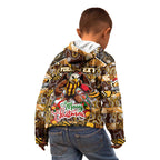 Custom Hawks Rugby Merry Christmas Kid Hoodie Indigenous Australian Art
