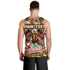 Custom Hawks Rugby Merry Christmas Men Tank Top Indigenous Australian Art