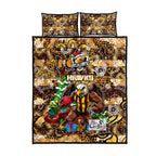 Hawks Football Merry Christmas Quilt Bed Set Indigenous Australian Art