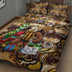 Hawks Football Merry Christmas Quilt Bed Set Indigenous Australian Art