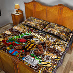 Hawks Football Merry Christmas Quilt Bed Set Indigenous Australian Art