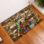 Hawks Football Merry Christmas Rubber Doormat Indigenous Australian Art