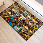 Hawks Football Merry Christmas Rubber Doormat Indigenous Australian Art