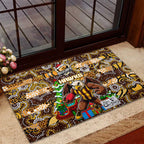Hawks Football Merry Christmas Rubber Doormat Indigenous Australian Art