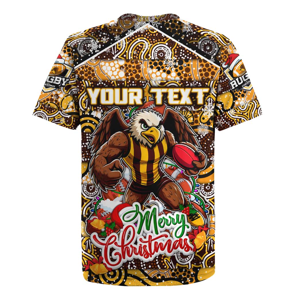 Custom Hawks Rugby Merry Christmas Rugby Jersey Indigenous Australian Art