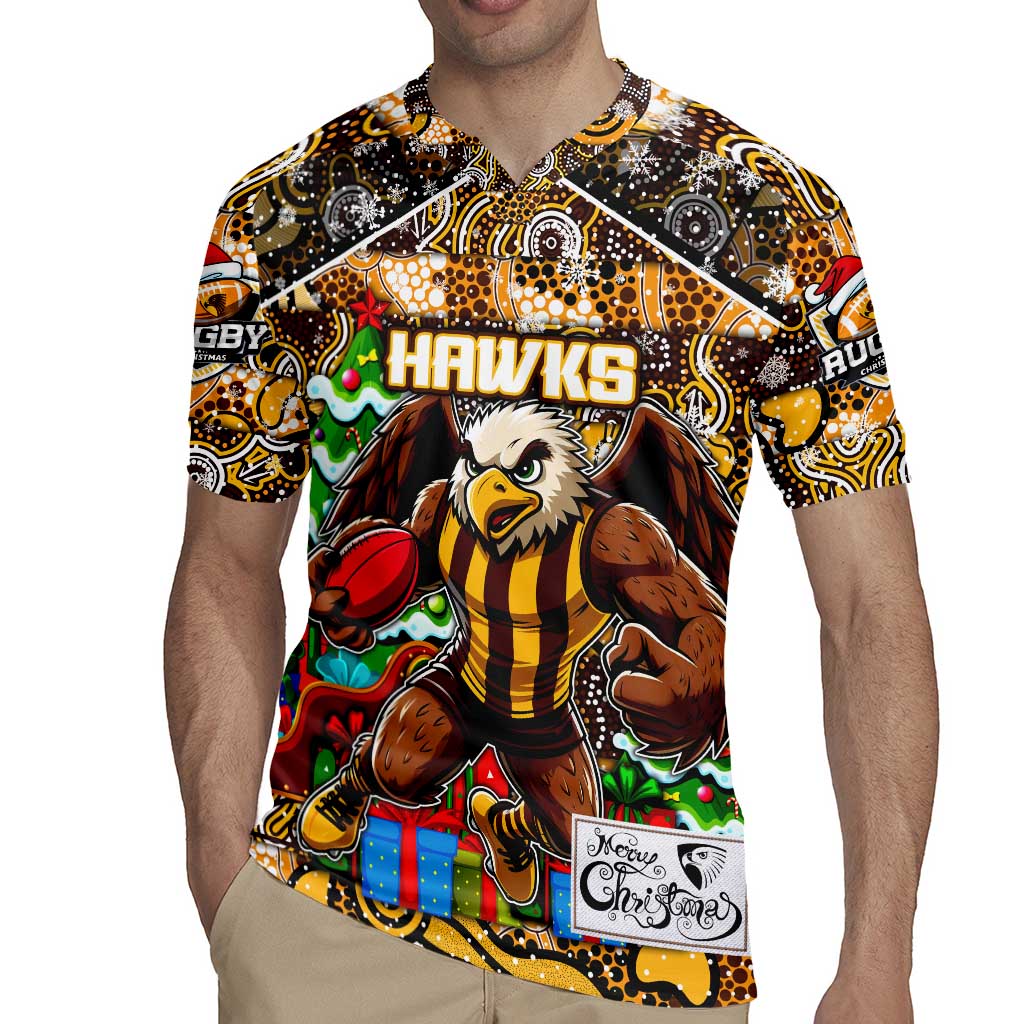 Custom Hawks Rugby Merry Christmas Rugby Jersey Indigenous Australian Art