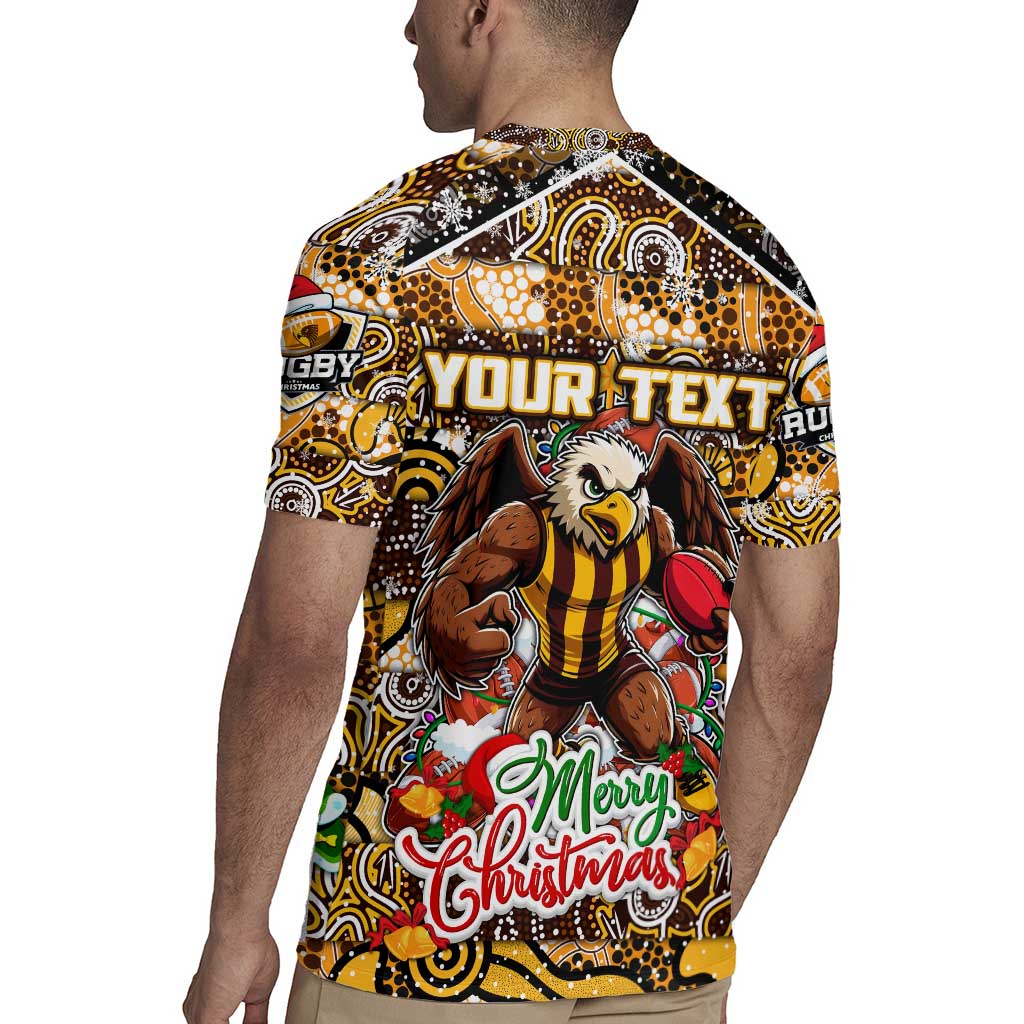 Custom Hawks Rugby Merry Christmas Rugby Jersey Indigenous Australian Art