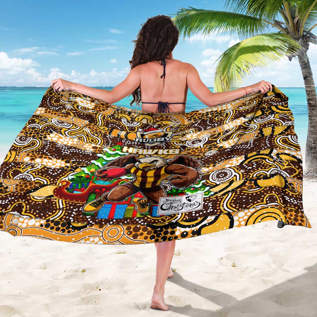 Hawks Football Merry Christmas Sarong Indigenous Australian Art