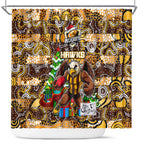 Hawks Football Merry Christmas Shower Curtain Indigenous Australian Art