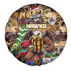 Hawks Football Merry Christmas Spare Tire Cover Indigenous Australian Art