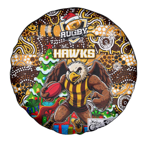 Hawks Football Merry Christmas Spare Tire Cover Indigenous Australian Art