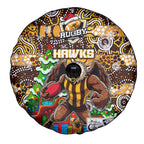 Hawks Football Merry Christmas Spare Tire Cover Indigenous Australian Art