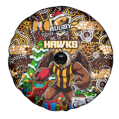 Hawks Football Merry Christmas Spare Tire Cover Indigenous Australian Art