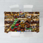Hawks Football Merry Christmas Tablecloth Indigenous Australian Art