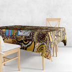 Hawks Football Merry Christmas Tablecloth Indigenous Australian Art