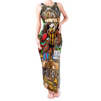 Custom Hawks Rugby Merry Christmas Tank Maxi Dress Indigenous Australian Art