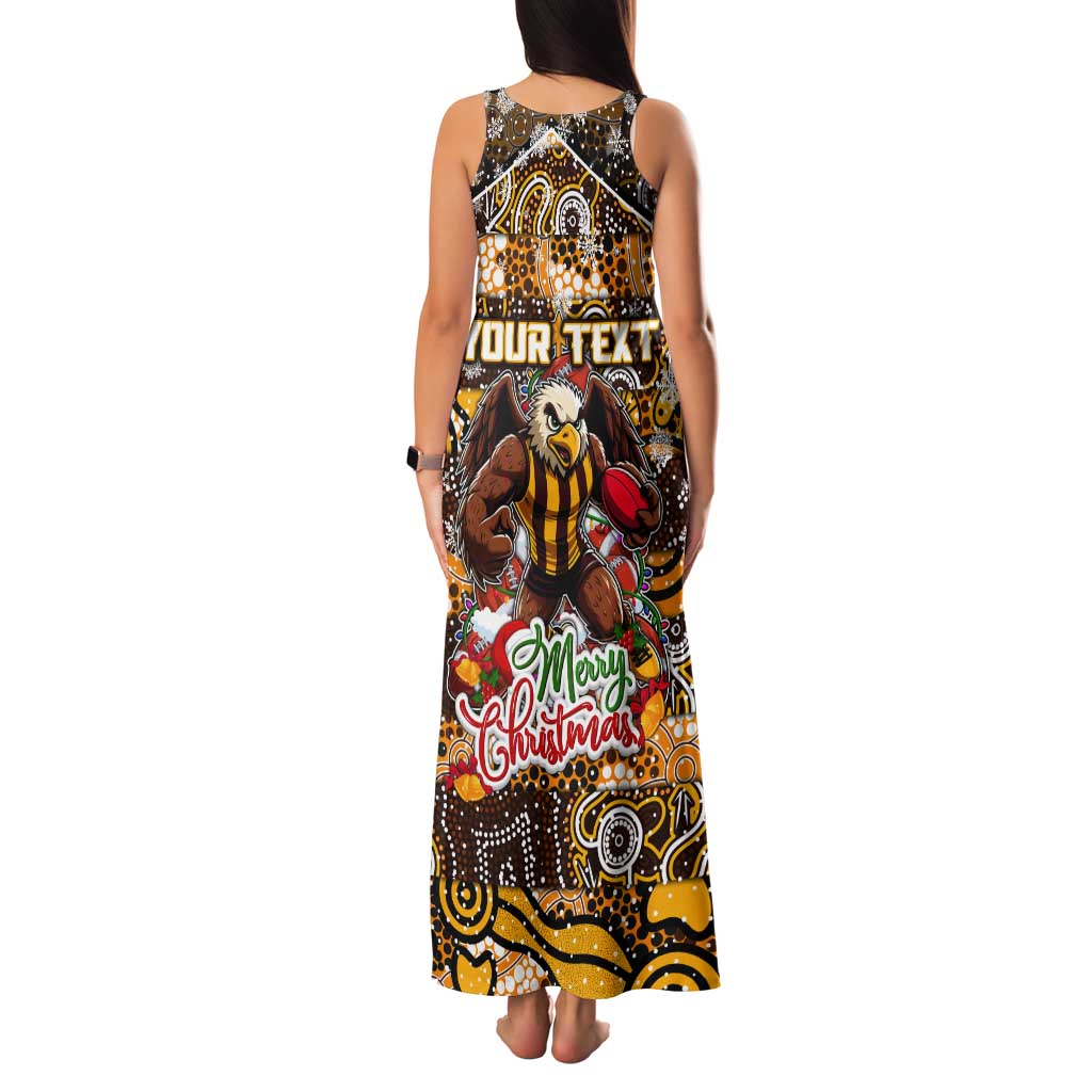 Custom Hawks Rugby Merry Christmas Tank Maxi Dress Indigenous Australian Art