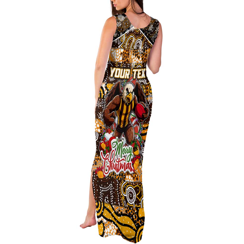 Custom Hawks Rugby Merry Christmas Tank Maxi Dress Indigenous Australian Art