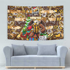 Hawks Football Merry Christmas Tapestry Indigenous Australian Art