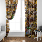 Hawks Football Merry Christmas Window Curtain Indigenous Australian Art