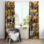 Hawks Football Merry Christmas Window Curtain Indigenous Australian Art