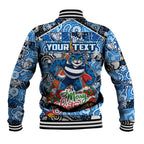 Custom Cats Rugby Merry Christmas Baseball Jacket Indigenous Australian Art