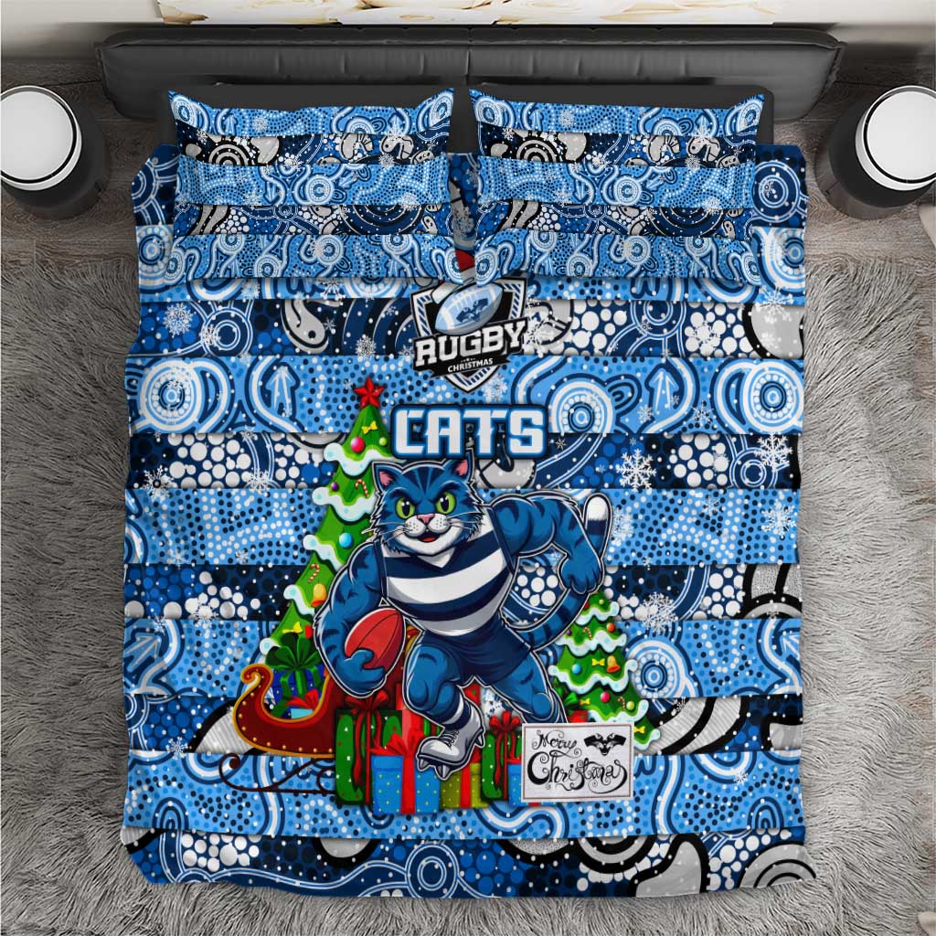 Cats Football Merry Christmas Bedding Set Indigenous Australian Art
