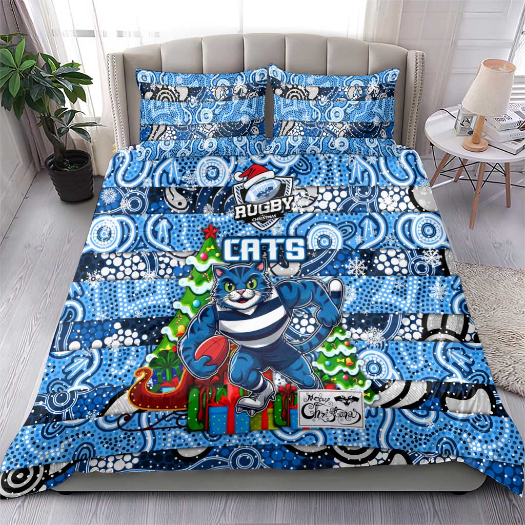 Cats Football Merry Christmas Bedding Set Indigenous Australian Art