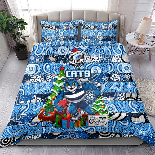 Cats Football Merry Christmas Bedding Set Indigenous Australian Art