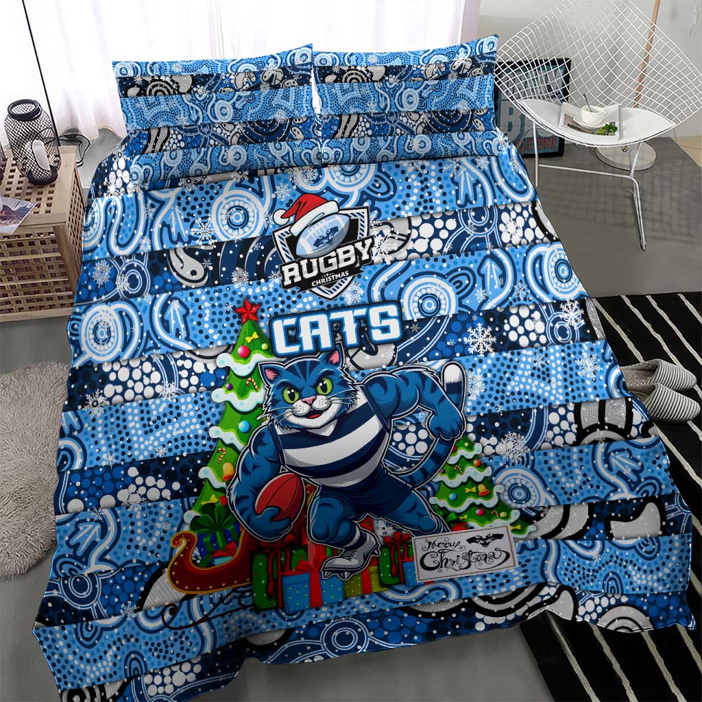 Cats Football Merry Christmas Bedding Set Indigenous Australian Art