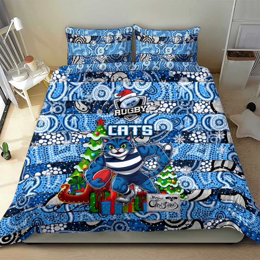 Cats Football Merry Christmas Bedding Set Indigenous Australian Art