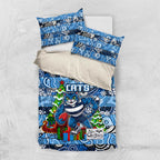 Cats Football Merry Christmas Bedding Set Indigenous Australian Art