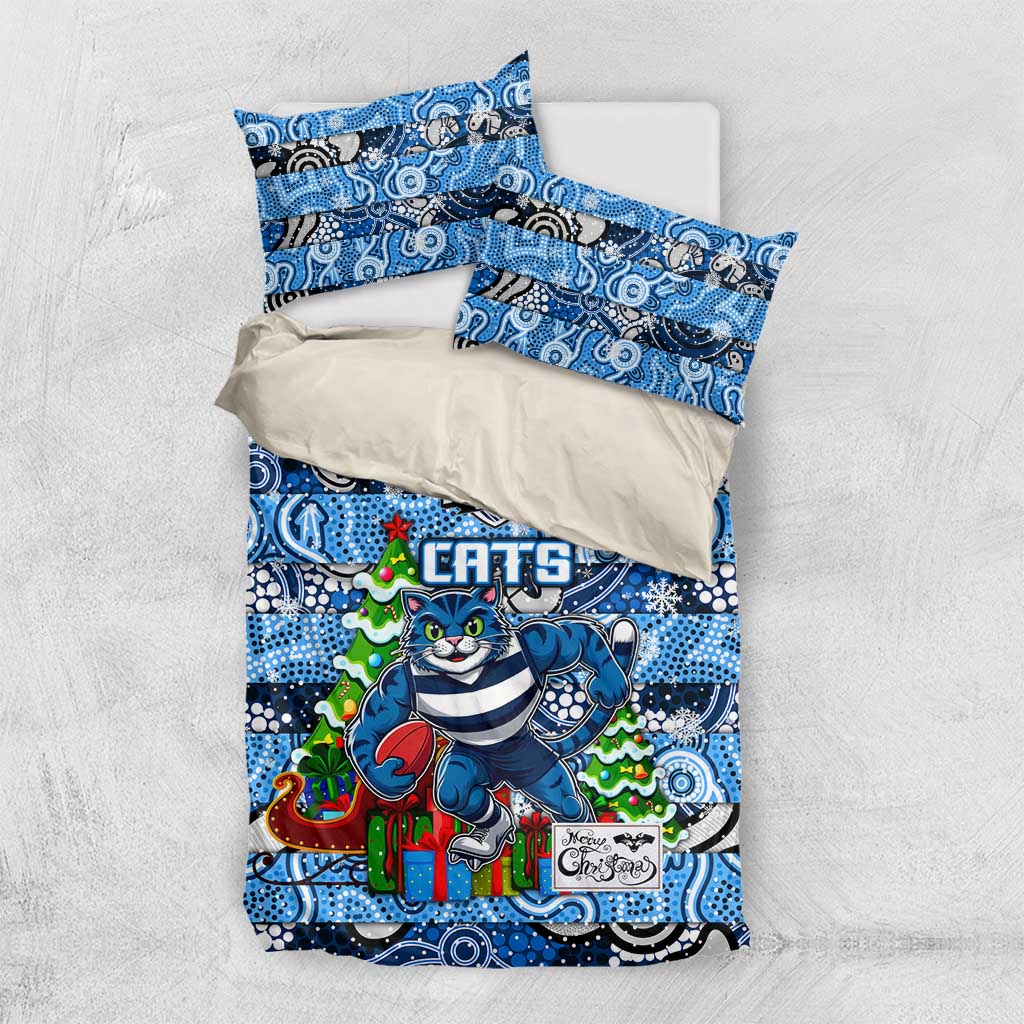 Cats Football Merry Christmas Bedding Set Indigenous Australian Art