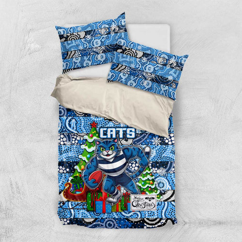 Cats Football Merry Christmas Bedding Set Indigenous Australian Art