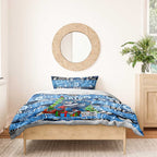 Cats Football Merry Christmas Bedding Set Indigenous Australian Art