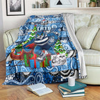 Cats Football Merry Christmas Blanket Indigenous Australian Art