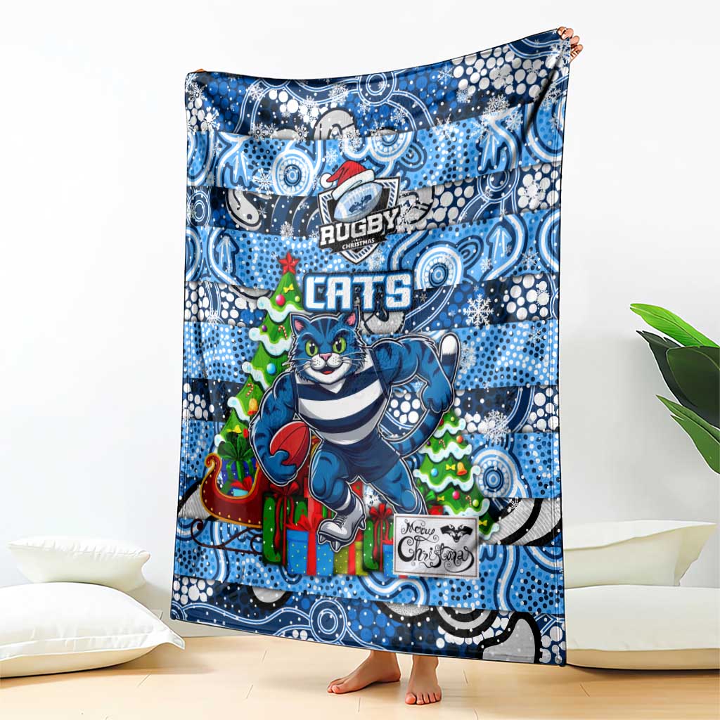 Cats Football Merry Christmas Blanket Indigenous Australian Art
